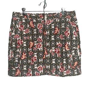 Athleta Cargo Skirt Women’s Size 12 Corduroy Cotton Stretch Mod Floral Print
